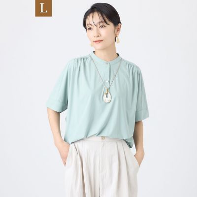 ＜EVEX BY KRIZIA L (Women/大きいサイズ)＞【Ｌ】【接触冷感・マシンウォッシャブル】コンチェロプルオーバーブラウス