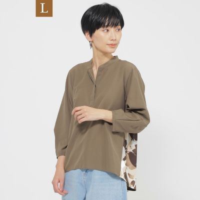 ＜EVEX BY KRIZIA L (Women/大きいサイズ)＞【Ｌ】【接触冷感】【ＵＶ対策】【ウォッシャブル】ペイントドットコンビプルオーバー