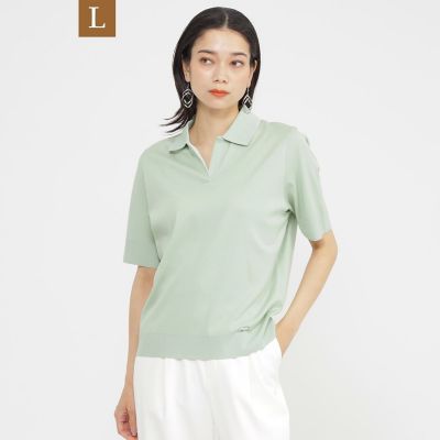 ＜EVEX BY KRIZIA L (Women/大きいサイズ)＞【Ｌ】【ギフトにもおすすめ】【ウォッシャブル】セーターマシンポロカットソー