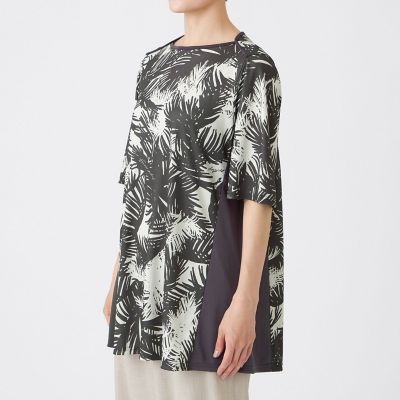 新品 Just Cavalli レーヨン ボタニカルカットソー L】【接触冷感・マシンウォッシャブル】クールボタニカルプリント