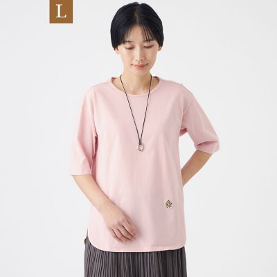 ＜EVEX BY KRIZIA L (Women/大きいサイズ)＞【Ｌ】【ウォッシャブル】タイガーパッチコットンカットソー