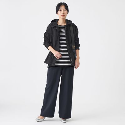 L】【ウォッシャブル】ロゴエンブロイダリーボーダーチュニック