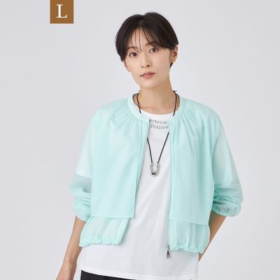 ＜EVEX BY KRIZIA L (Women/大きいサイズ)＞【Ｌ】【ウォッシャブル】シアージャージージャケット
