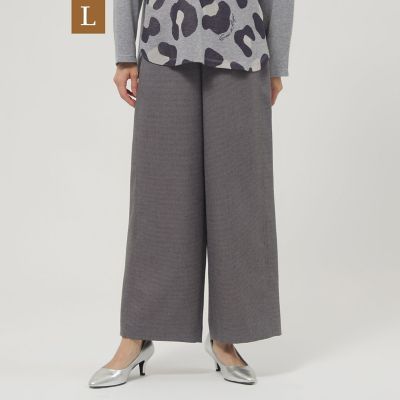 ＜EVEX BY KRIZIA L (Women/大きいサイズ)＞【Ｌ】【マシンウォッシャブル】ツイードライクワイドパンツ