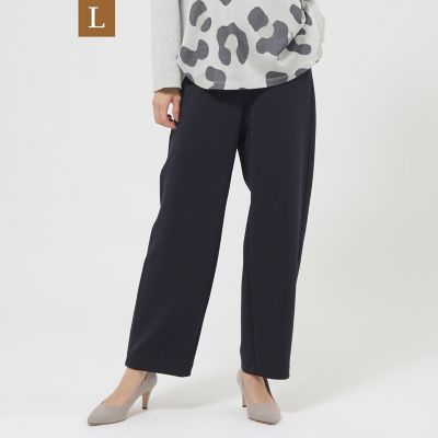 ＜EVEX BY KRIZIA L (Women/大きいサイズ)＞【Ｌ】【シーズンレスに活躍！】【マシンウォッシャブル】ダンボールニットカーブパンツ