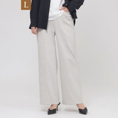 ＜EVEX BY KRIZIA L (Women/大きいサイズ)＞【Ｌ】【防透け】【吸水速乾】【接触冷感】【ＵＶ対策】３Ｓオックスセミワイドパンツ