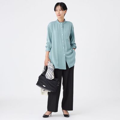 L】【マシンウォッシャブル】ブラッシュドストレートパンツ | EVEX BY