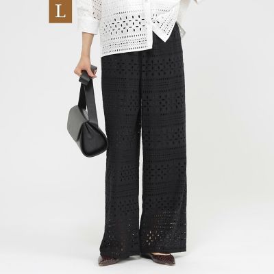 ＜EVEX BY KRIZIA L (Women/大きいサイズ)＞【Ｌ】【カタログ掲載品】【ウォッシャブル】タイルエンブロイダリーパンツ