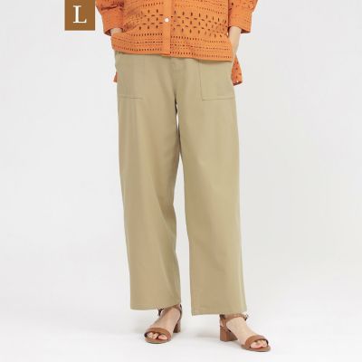 ＜EVEX BY KRIZIA L (Women/大きいサイズ)＞【Ｌ】【ＳＡＮＹＯ　Ｓｔｙｌｅ　ＥＤＩＴＩＯＮ掲載】【接触冷感】【ウォッシャブル】ストレッチチノベイカーパンツ