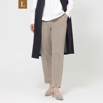 ＜EVEX BY KRIZIA L (Women/大きいサイズ)＞【Ｌ】【ウォッシャブル】ダンボールニットピンタックテーパードパンツ