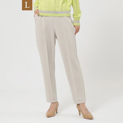 ＜EVEX BY KRIZIA L (Women/大きいサイズ)＞【Ｌ】【シーズンレスに活躍！】【マシンウォッシャブル】ダンボールニットピンタックパンツ