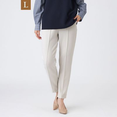 ＜EVEX BY KRIZIA L (Women/大きいサイズ)＞【Ｌ】【シーズンレスに活躍！】【マシンウォッシャブル】ダンボールニットピンタックパンツ