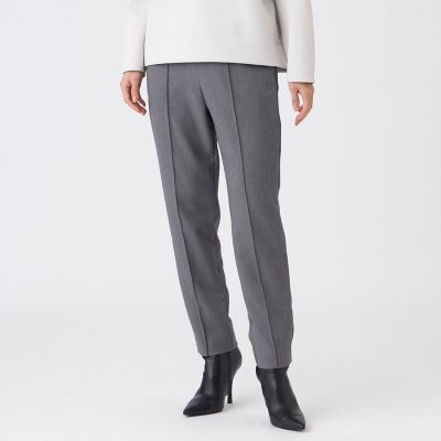 ＜EVEX BY KRIZIA L (Women/大きいサイズ)＞【Ｌ】【マシンウォッシャブル】ＴＲダブルクロスピンタックパンツ