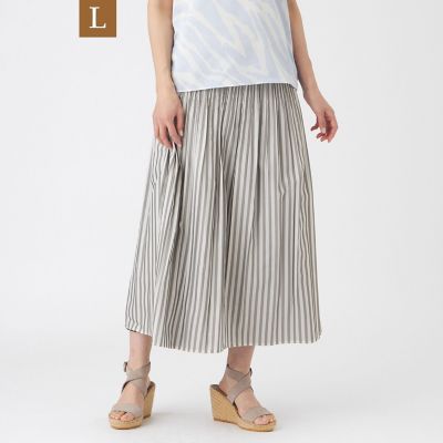 ＜EVEX BY KRIZIA L (Women/大きいサイズ)＞【Ｌ】【カタログ掲載・ウォッシャブル】ストライプリバーシブルシャーリングスカート