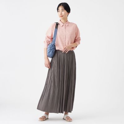 L】【カタログ掲載・マシンウォッシャブル】割線プリーツスカート