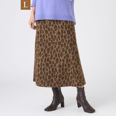 ＜EVEX BY KRIZIA L (Women/大きいサイズ)＞【Ｌ】【ＳＡＮＹＯ　Ｓｔｙｌｅ　ＥＤＩＴＩＯＮ掲載】ウールパンサージャカードタイトスカート