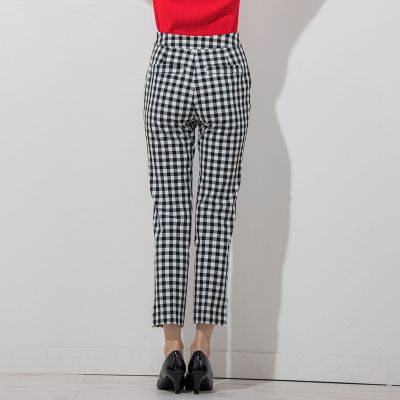 アメリカ通販ファッション プチパール付きスリットギンガムパンツ | COURT（Women QUEENS パンツ