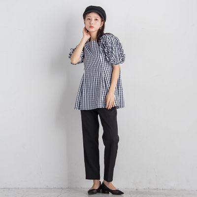 ツィードストレートパンツ≪洗濯機で洗える≫