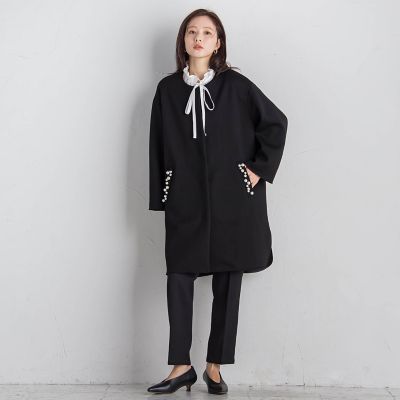 ツィードストレートパンツ≪洗濯機で洗える≫