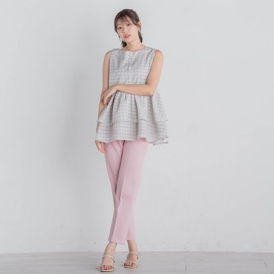 ツィードストレートパンツ≪洗濯機で洗える≫