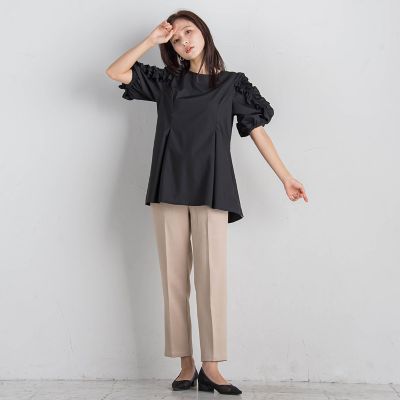 ツィードストレートパンツ≪洗濯機で洗える≫