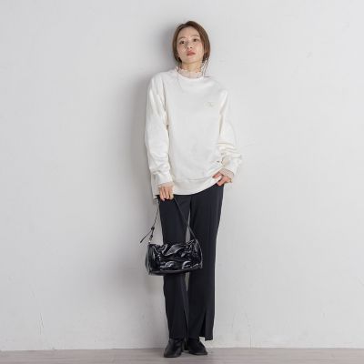 ポンチセンタースリットパンツ≪セットアップ対応／手洗い可能≫