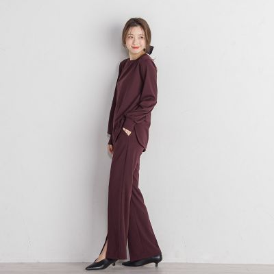 ポンチセンタースリットパンツ≪セットアップ対応／手洗い可能≫