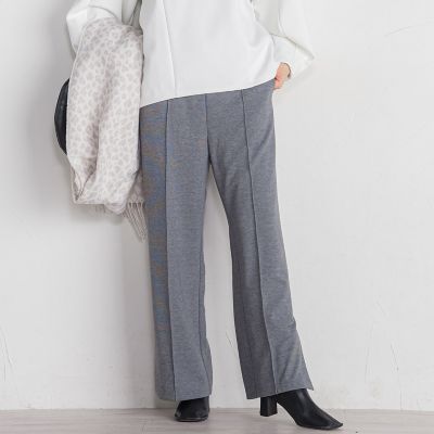 ポンチサイドスリットワイドパンツ≪セットアップ対応／手洗い可能≫