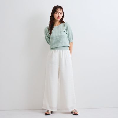 【日本製】シャーリングイージーパンツ≪セットアップ対応／手洗い可能≫
