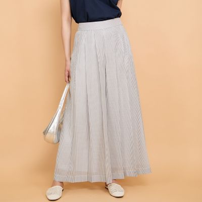 QUEENS COURT（Women）/クイーンズコート シアーコードストライププリーツパンツ≪セットアップ対応／手洗い可能≫
