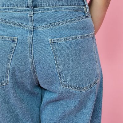 紐ベルト付デニムワイドパンツ≪手洗い可能≫
