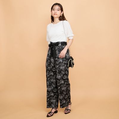 ブッチャーフラワープリントパンツ≪洗濯機で洗える≫