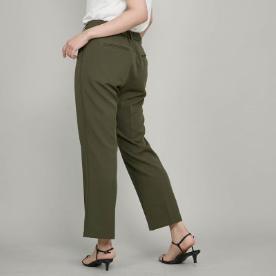 ビスコースブレンド ストレートパンツ センタープレスストレートパンツ≪セットアップ対応／手洗い可能