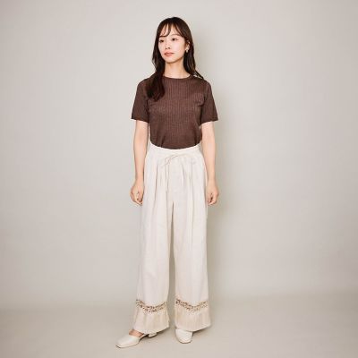 レーヨン麻レースアレンジイージーパンツ≪洗濯機で洗える