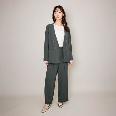 クイーンズコート　スーツ　セットアップ　パンツ マルチメリットセンタープレスパンツ≪セットアップ対応／洗濯機