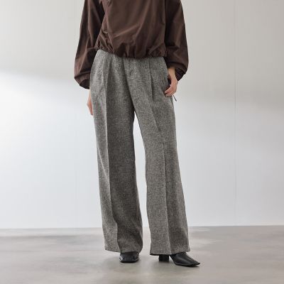 ＜QUEENS COURT（Women）＞ライトツィードタックパンツ≪手洗い可能≫