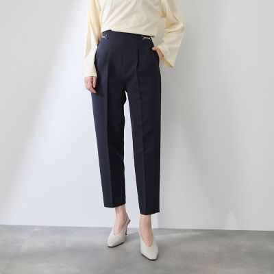 ＜QUEENS COURT（Women）＞ダブルクロスストレッチビットテーパードパンツ