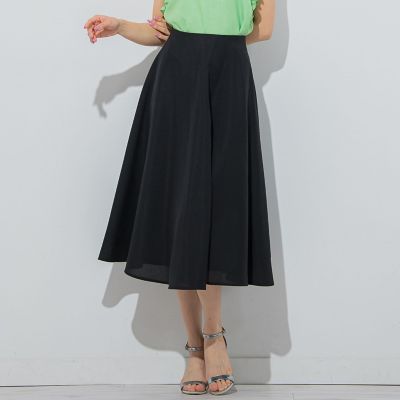 ＜QUEENS COURT（Women）＞リネンライクロングサーキュラースカート≪洗濯機で洗える≫