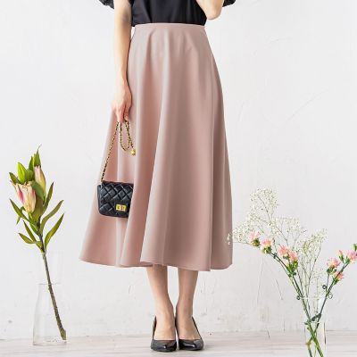 ＜QUEENS COURT（Women）＞ロングサーキュラースカート≪洗濯機で洗える≫