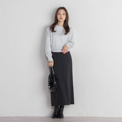 ラインストーン２ＷＡＹペプラムスカート≪手洗い可能≫