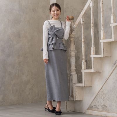 ラインストーン２ＷＡＹペプラムスカート≪手洗い可能≫