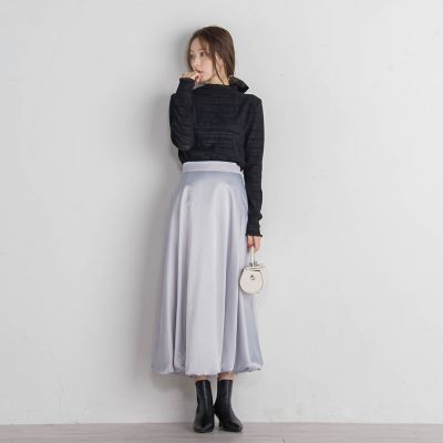 タグ付き新品未使用！サテンバルーンスカート ラメサテンバルーンスカート≪手洗い可能≫ | QUEENS COURT