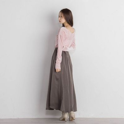 マチ付フレアスカート≪セットアップ対応／洗濯機で洗える≫