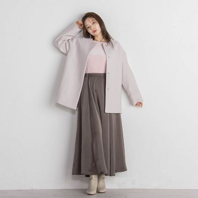 マチ付フレアスカート≪セットアップ対応／洗濯機で洗える≫