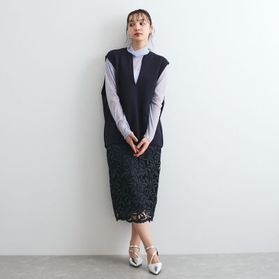 リボンレースＩラインスカート≪手洗い可能≫