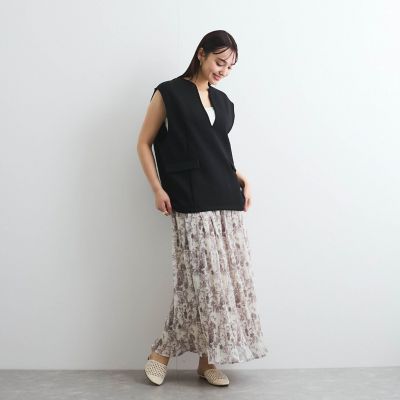 シフォンジョーゼットランダムプリーツスカート≪手洗い可能≫