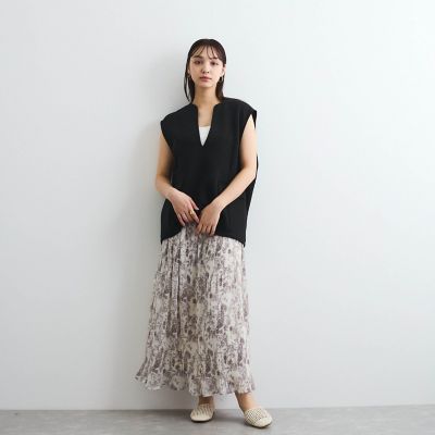 シフォンジョーゼットランダムプリーツスカート≪手洗い可能≫