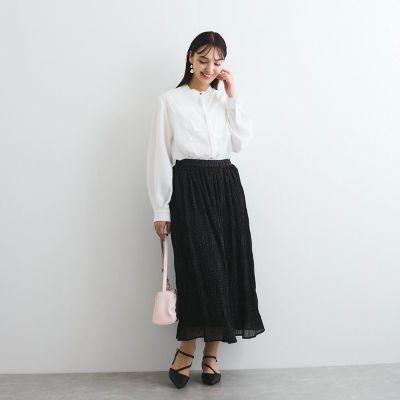 シフォンジョーゼットランダムプリーツスカート≪手洗い可能≫