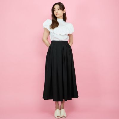 サッカータックギャザースカート≪セットアップ対応／手洗い可能≫