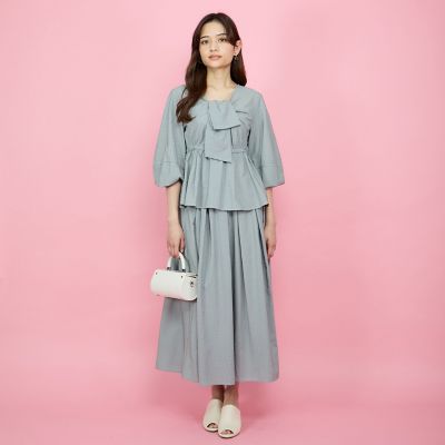 サッカータックギャザースカート≪セットアップ対応／手洗い可能≫